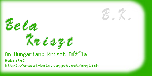 bela kriszt business card